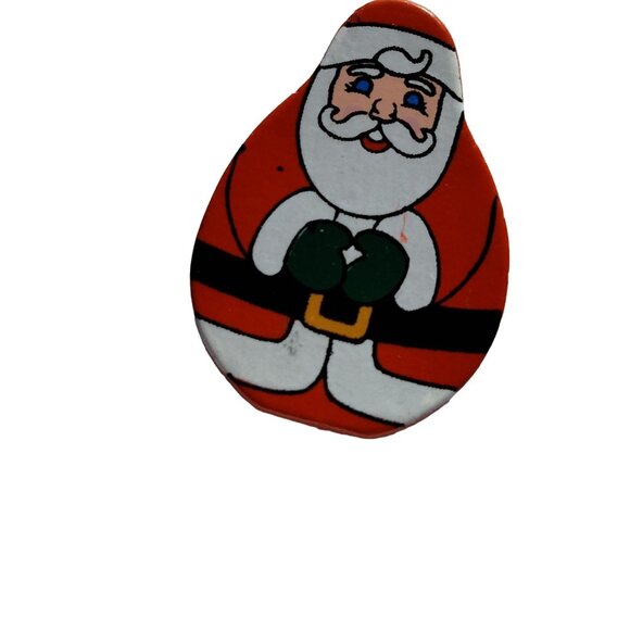 Santa Claus Button Cover Christmas Wood - Picture 3 of 3